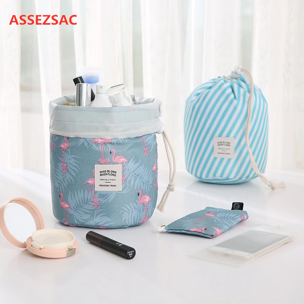 ASSEZSAC новый круглый водонепроницаемый макияж ТАС Reizen сделать Органайзер Toilettas voor