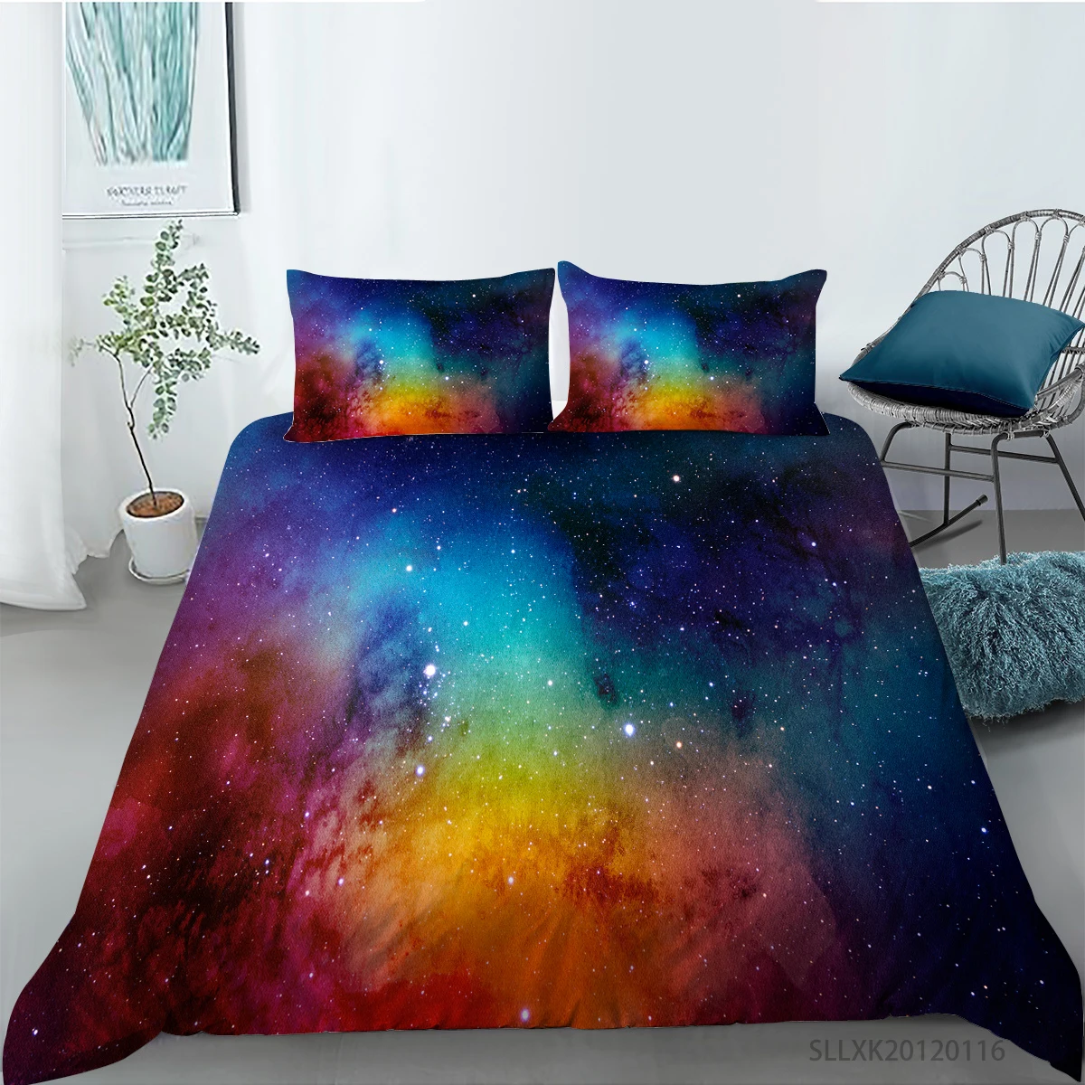 

2021 New 3D Starry sky Printing Bedding set Duvet cover Twin Queen King Comforter Cover with pillowcases 2/3pcs