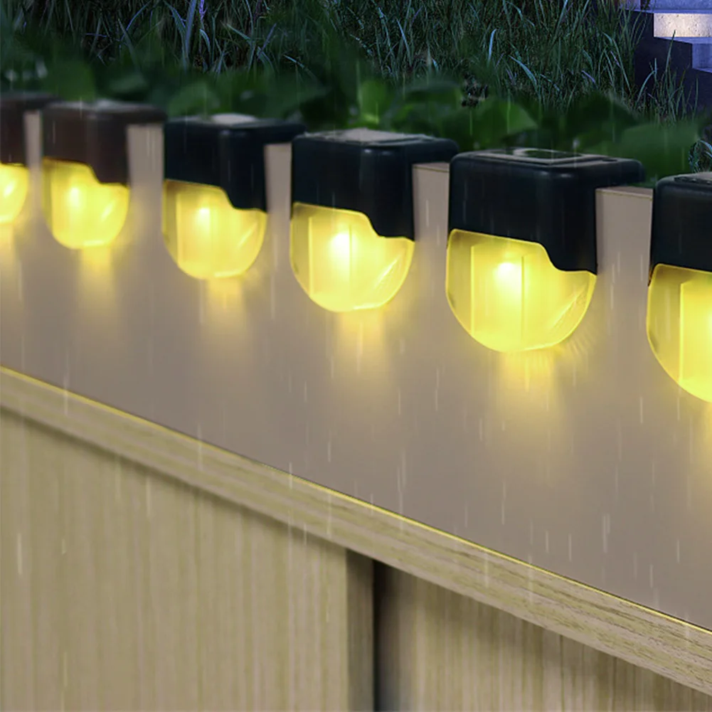 

4pcs LED Solar Deck Lights Waterproof Outdoor Step Fence Lamps For Patio Garden Pathway Yard Stair Lamp Solar Light