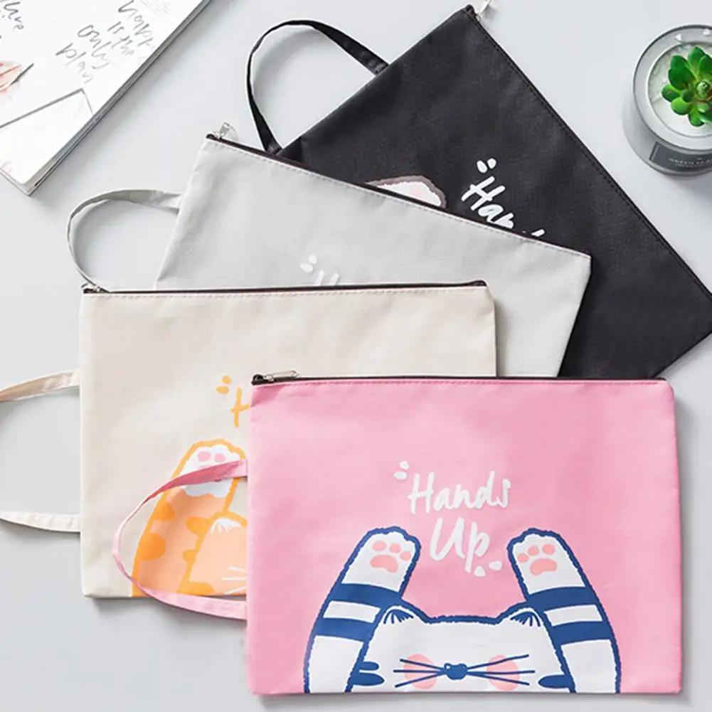 

Portable Cartoom Oxford Cloth Zipper Stationery Storage Bag folder Cosmetics Pouch School Office Document Supplies