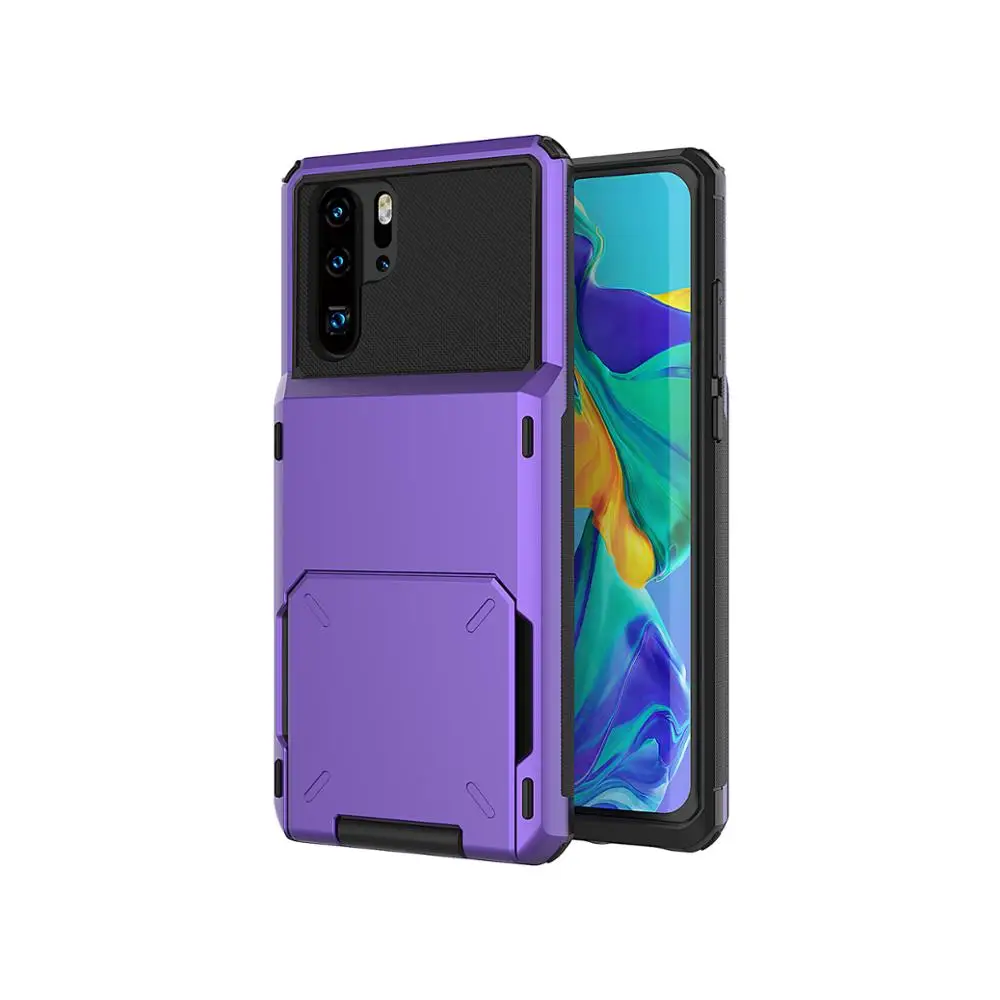 50 шт. для Huawei P30 Pro ударопрочный держатель кредитных карт слот раздвижная дверь