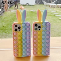 rabbit ear phone case for iphone 12 11 pro max xr xs 6 7 8 plus shockproof soft silicone coque funny cute cartoon back cover