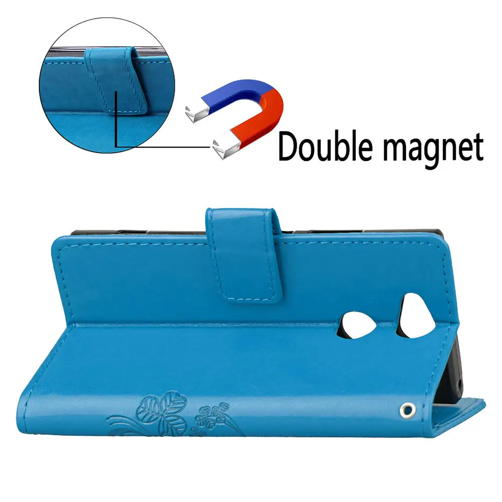 Роскошный кожаный флип-чехол с объемным цветком для Lenovo чехлы-бумажники задняя