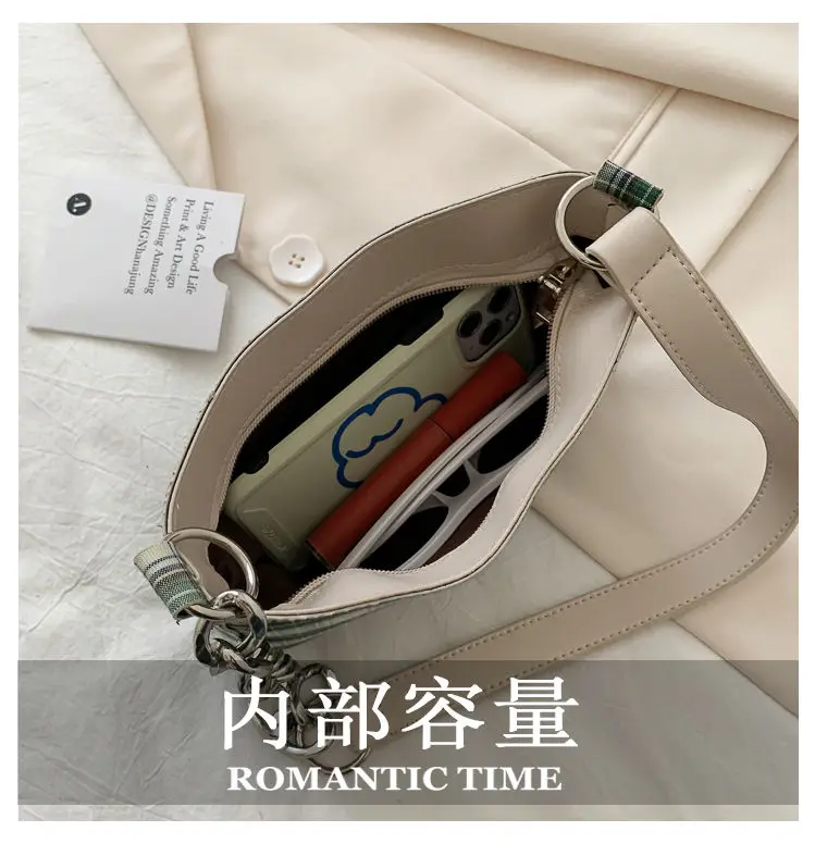 Холщовые клетчатые элегантные женские сумки под руку новый стиль модные