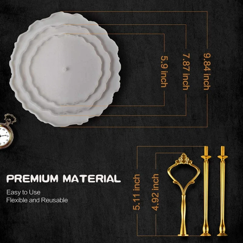 3-уровневая подставка для торта форма подноса из смолы DIY необычная литья