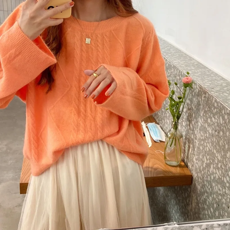 Свитер Neploe женский Универсальный с круглым вырезом милый Модный повседневный