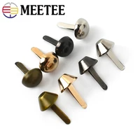 meetee 100pcs 101215mm metal buckle two legged nails rivet handbag diy leather luggage alloy button hardware accessories bf203