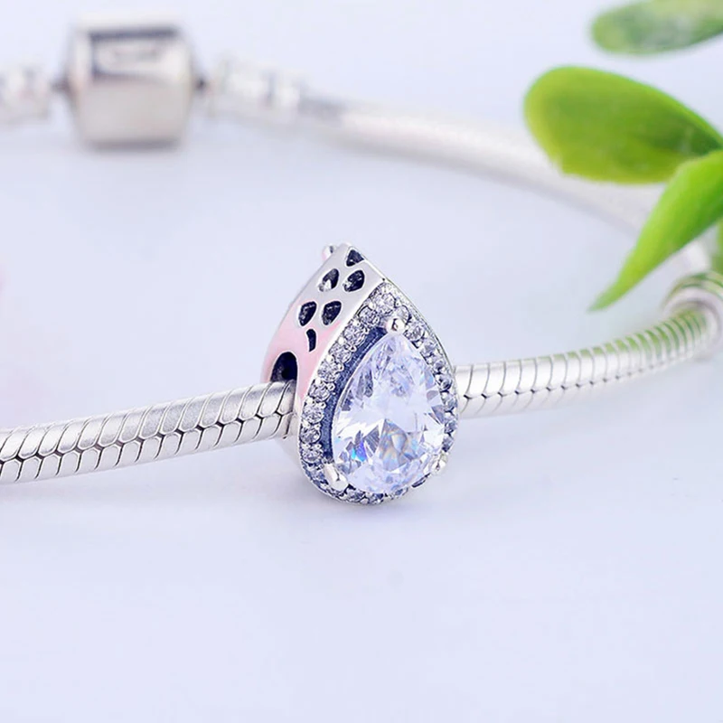 925 пробы серебряная ограненная циркониевая Хрустальная бусина подходит для