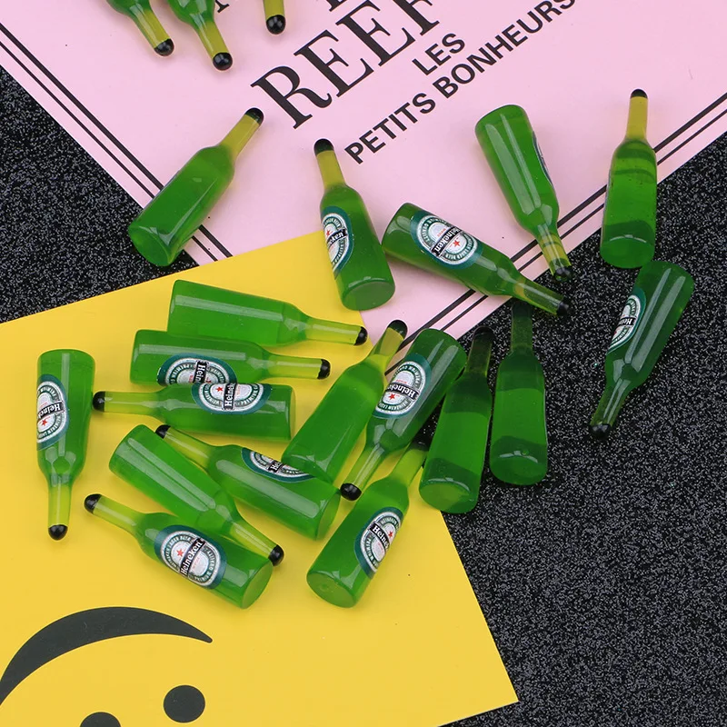 10 шт./лот искусственные 3D миниатюрные пивные бутылки сказочные садовые украшения