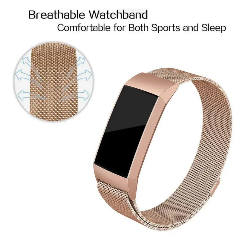 9 цветов для Fitbit charge 3 фитнес-браслет магнитный с миланским плетением браслет из нержавеющей стали сменные полосы для charge3 ремешок