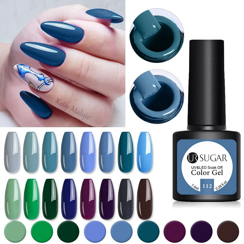 UR SUGAR 7 5 мл Гель лак для ногтей Blue Series Цвет УФ гель био Гели Soak Off светодиодный Лаки