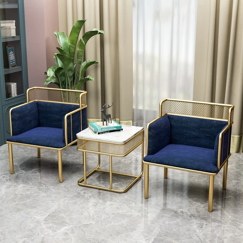 Скандинавский кованый железный Одноместный стул Простой повседневный диван