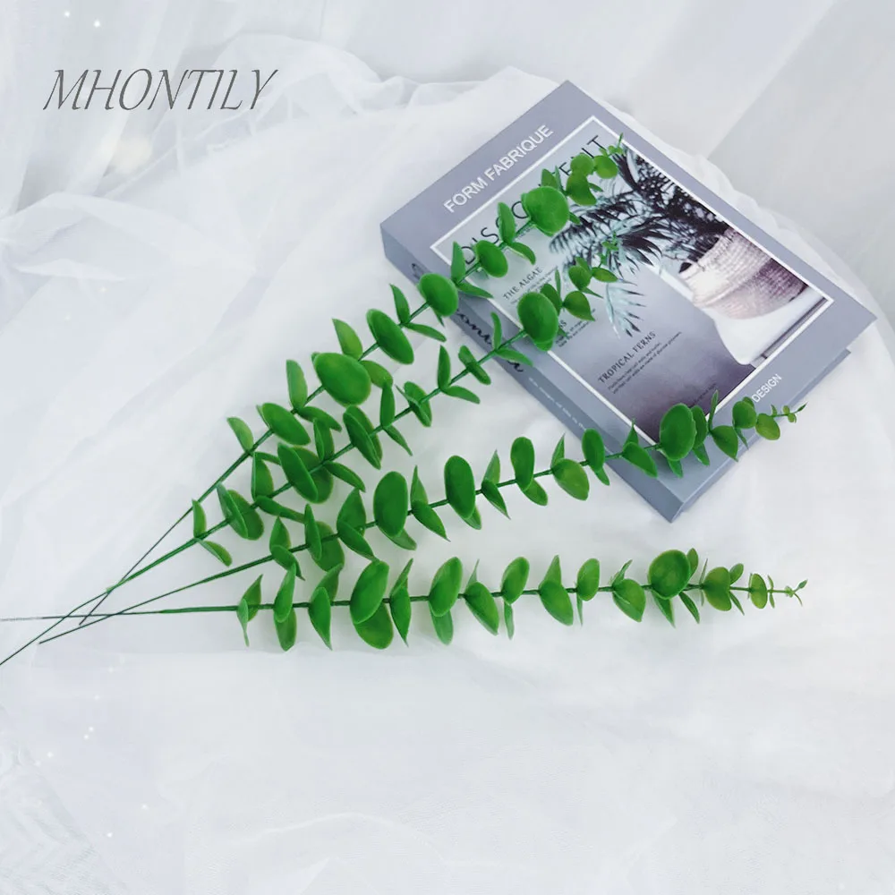 1 Pcs Artificial Plastic Large Eucalyptus Leaf Decor Flower arrangement Wall Wedding Home Decoration Fake Plants Leaves | Дом и сад