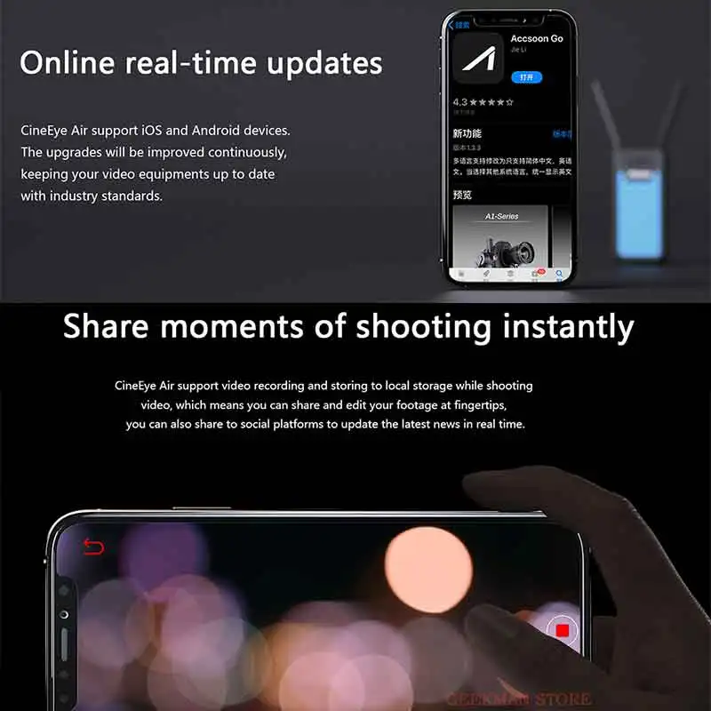 Беспроводной передатчик Accsoon CineEye Air 5G WIFI для iPhone Android видео телефона 1080P мини