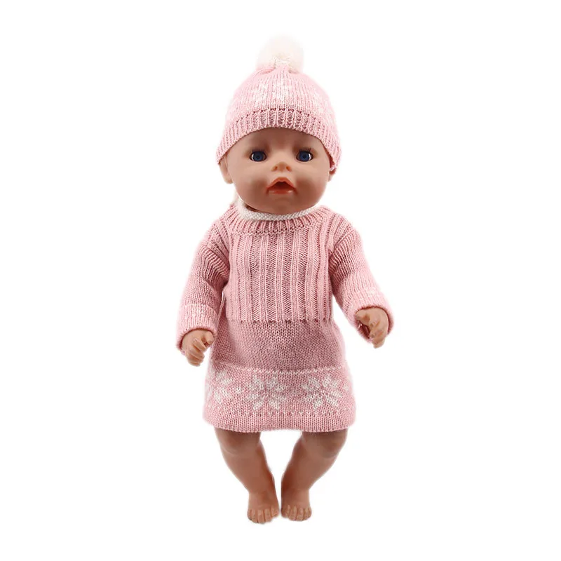 Зимний свитер шерстяная шапочка платье подходит 18 дюймов американскуюи 43 см для