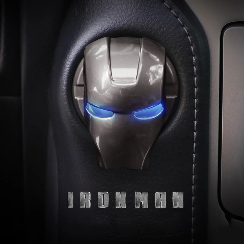 

General Motors Aluminum Alloy Iron Man One-Key Start Button Decoration- Car Modification Ignition Switch Button Frame