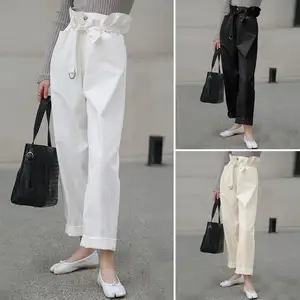 Брюки VONDA женские с поясом, модные однотонные Осенние повседневные свободные штаны на молнии, брюки с высокой эластичной талией, Палаццо с мятой