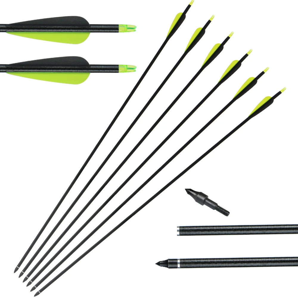 

Huntingdoor 6/12/24 pcs 32inch Spine 600 Fiberglass Arrow Arrowhead for Compound / Recurve Bow Hunting With Nock