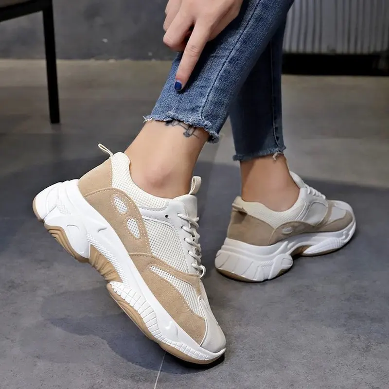 

Chunky Sneakers Women Shoes Woman Loafers Patchwork Flock Vulcanized Shoes Plus Size Platform Casual Shoes Female Ladies Flats