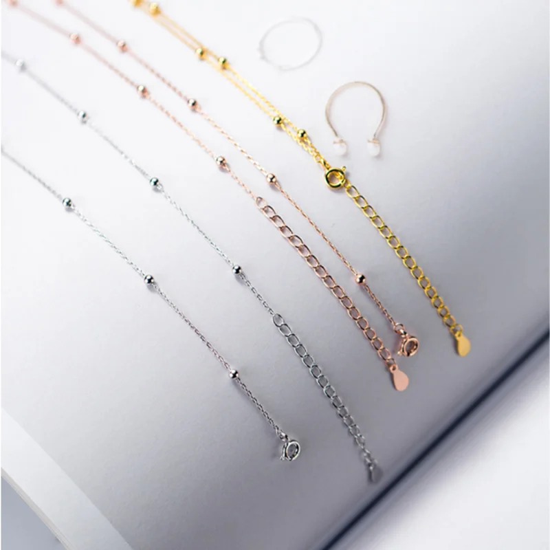 Женское ожерелье из серебра 925 пробы с маленькими бусинами | Украшения и