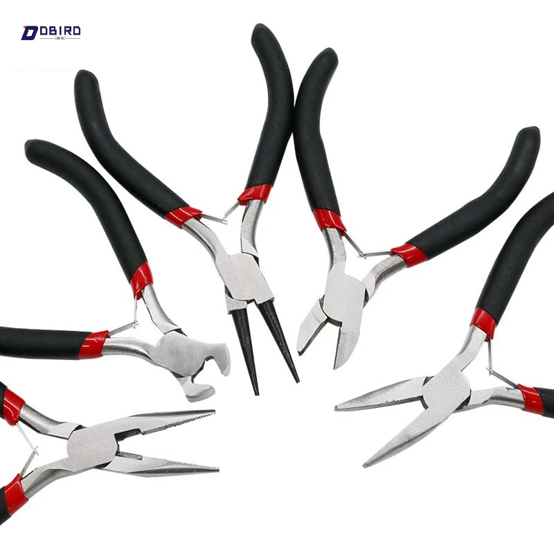 5 штук черная ручка мини-ювелирные изделия плоскогубцы резак цепью вокруг с загнутыми губками Бисер делая набор инструментов для ремонта dbird