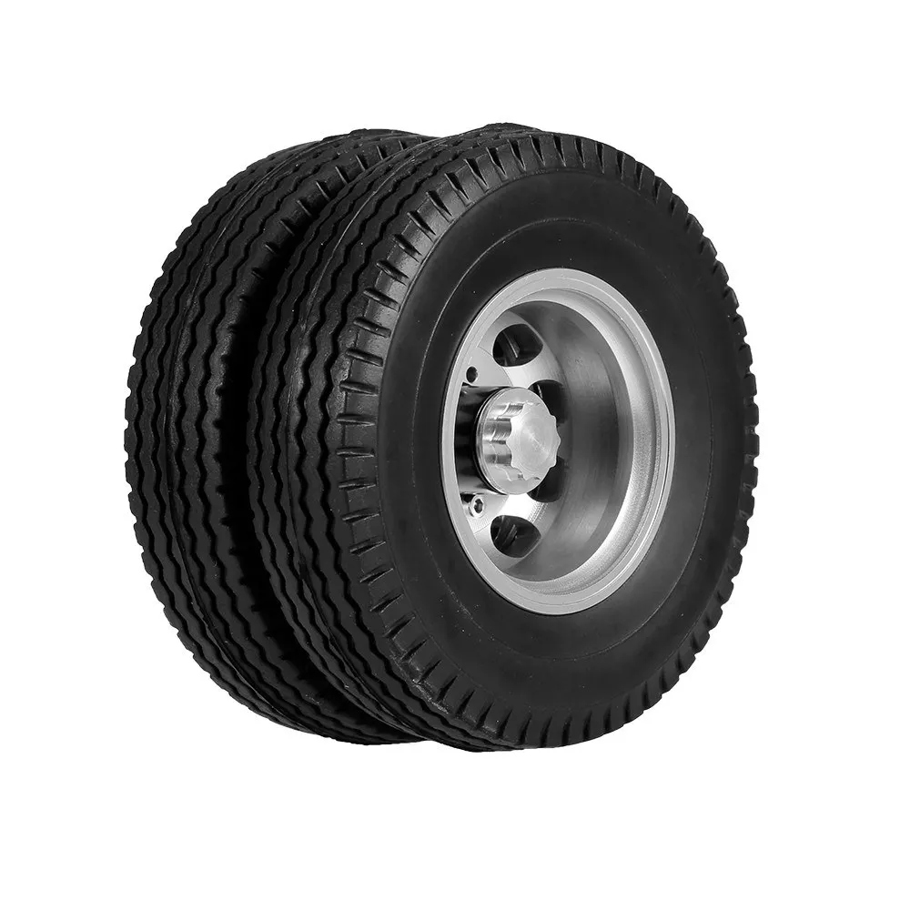 

2pcs Trailer Rear Wheels with 10 Spokes Aluminum Alloy Hubs for 1/14 Tamiya Tractor Truck RC Climber Trailer