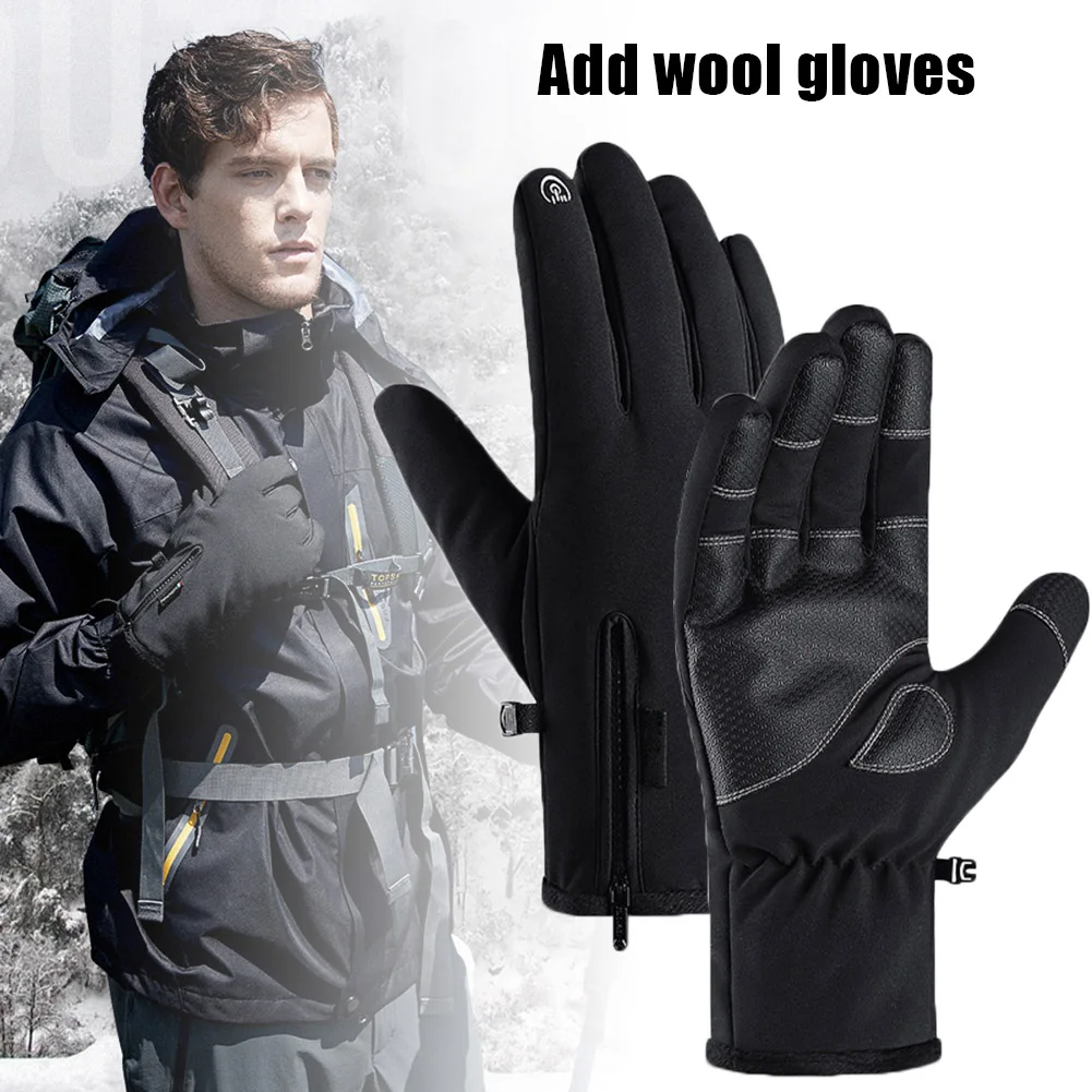 

Cycling Gloves Warm Touching Screen Windproof Waterproof Non-slip Gloves for Running Riding Man New Fashion 2019 Hot M2