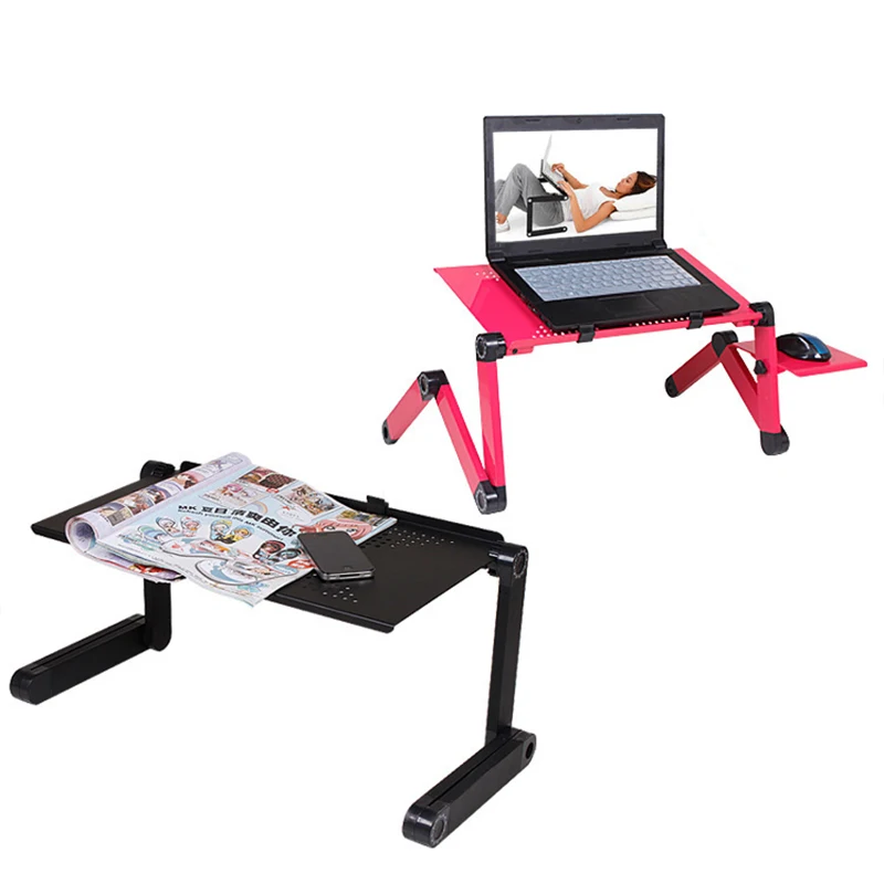 

Adjustable Notebook Table Ergonomic Portable TV Bed Lapdesk Aluminum Laptop Desk Tray PC Table Stand Desk Stand With Mouse Pad