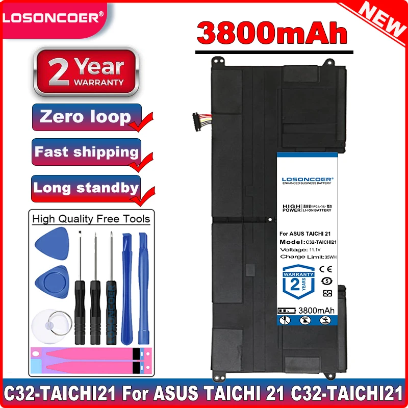 LOSONCOER аккумулятор большой емкости 3800 мАч C32 TAICHI21 Аккумулятор для ноутбука ASUS