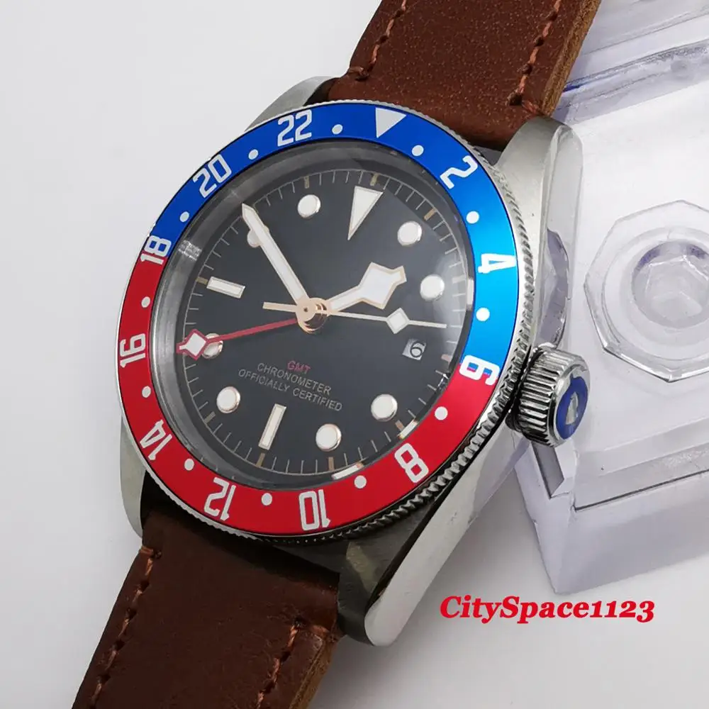 Механические наручные часы corgдругие 41 мм стерильный циферблат сапфир GMT