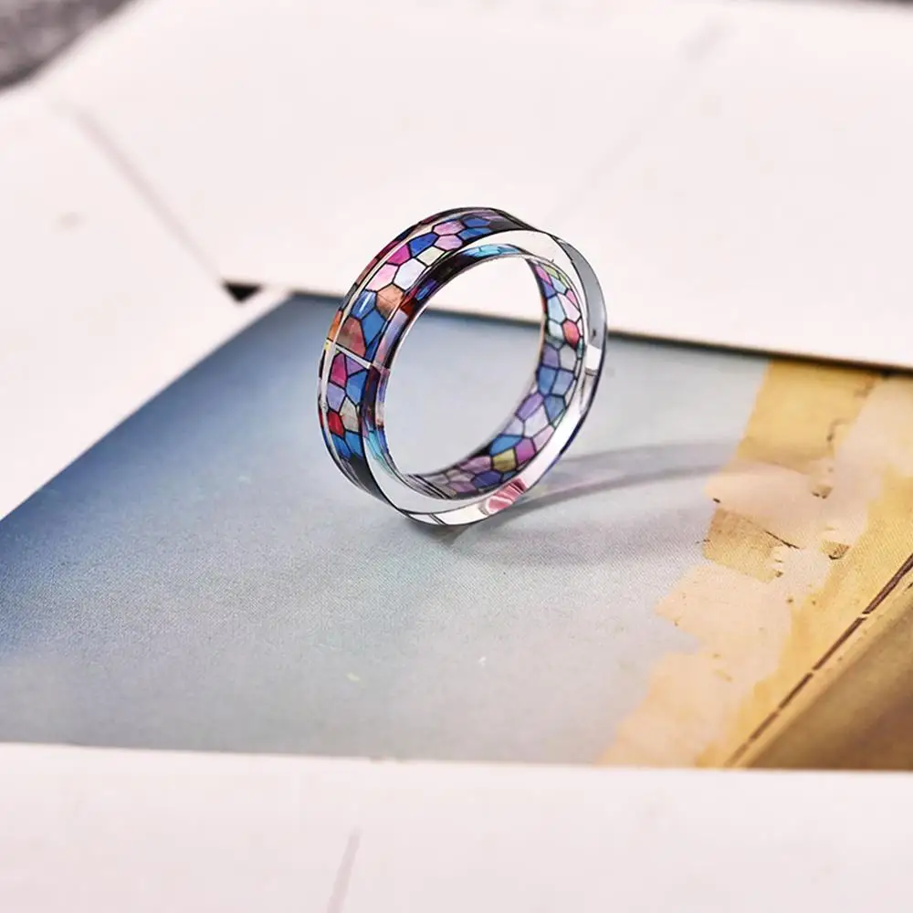 2019 кольцо унисекс в стиле панк ручной работы с клеем модное для пар из прозрачной