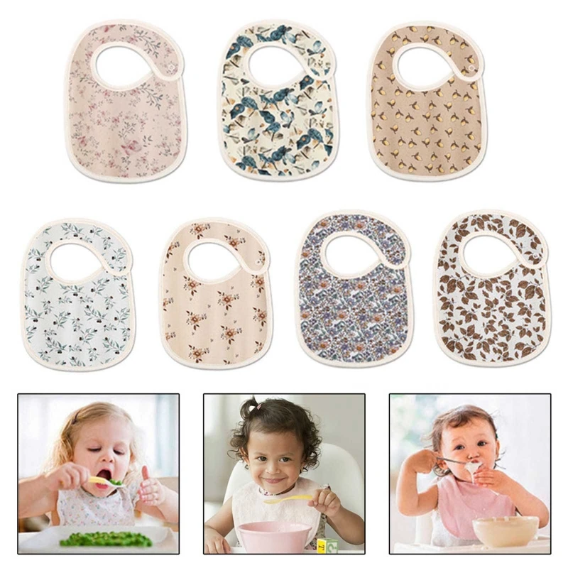 

Cotton Newborn Kid Baby Bibs Cute Sweet Print Baby Feeding Burp Cloths Infant Lovely Bibs Saliva towel New born scarf