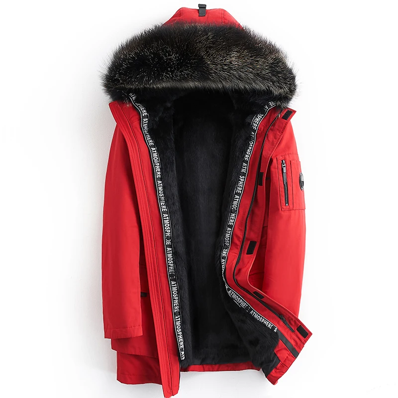 Мужская парка с подкладкой из натурального меха норки зимняя куртка воротником