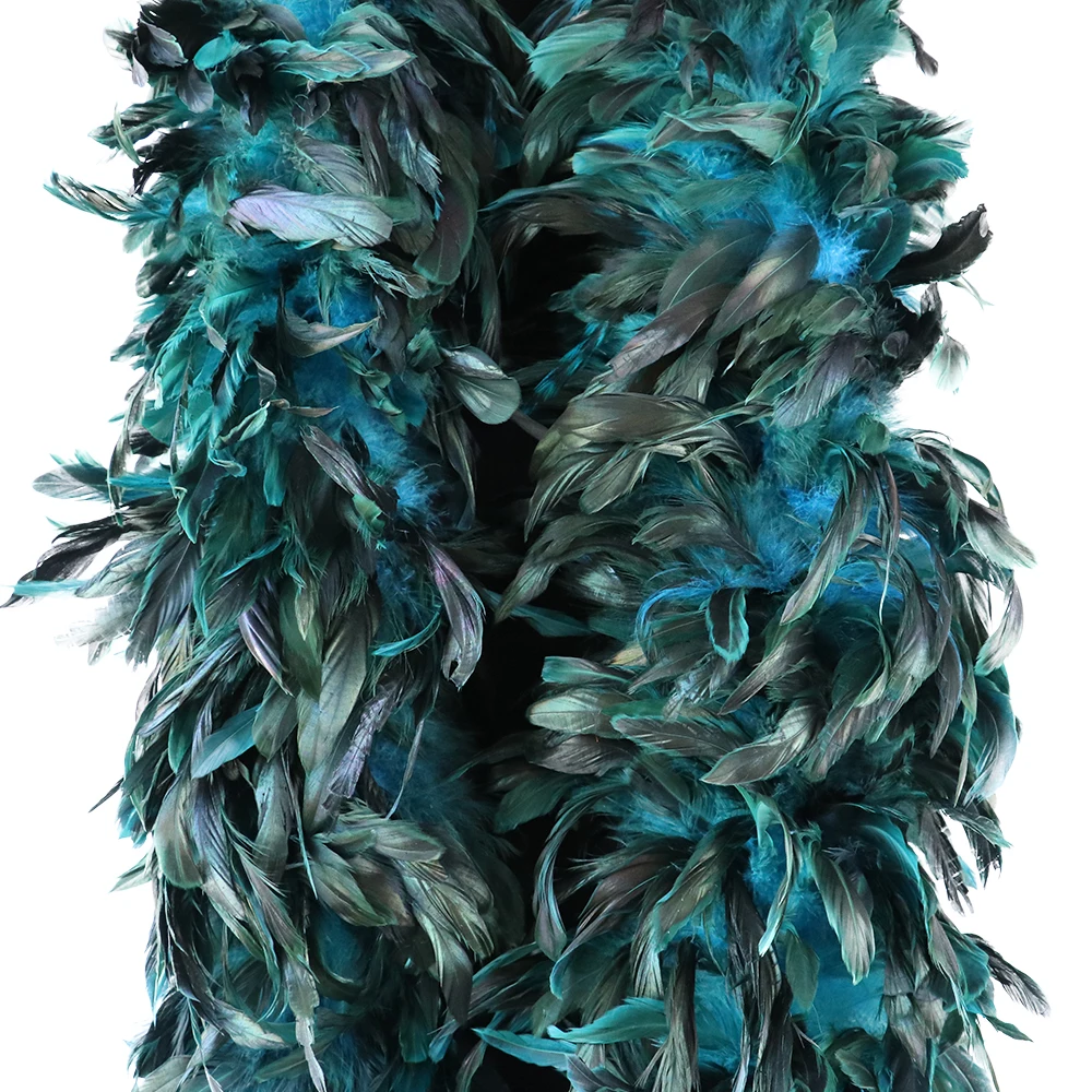 

2Meters Natural Rooster Feathers Boa For Crafts DIY Carnival Shawl Decoration Wedding Clothes Accessory Chicken Plumes Wholesale