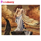 Набор для алмазной вышивки с изображением ангела и девушки в сложенных крыльях