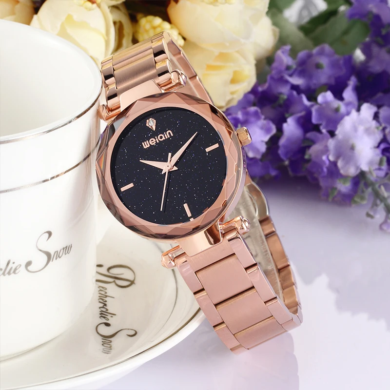 Часы Weiqin брендовые модные женские часы Стразы Star циферблат наручные из