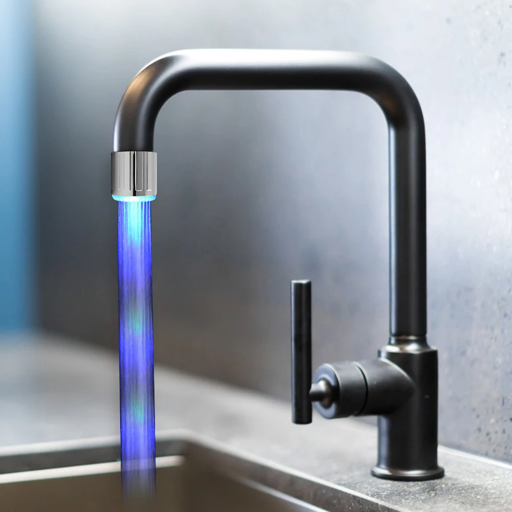 

Color Changing Tap Nozzle Kitchen Bathroom Luminous Head Water Sprayer LED Head for Household Kitchen Helping Decor