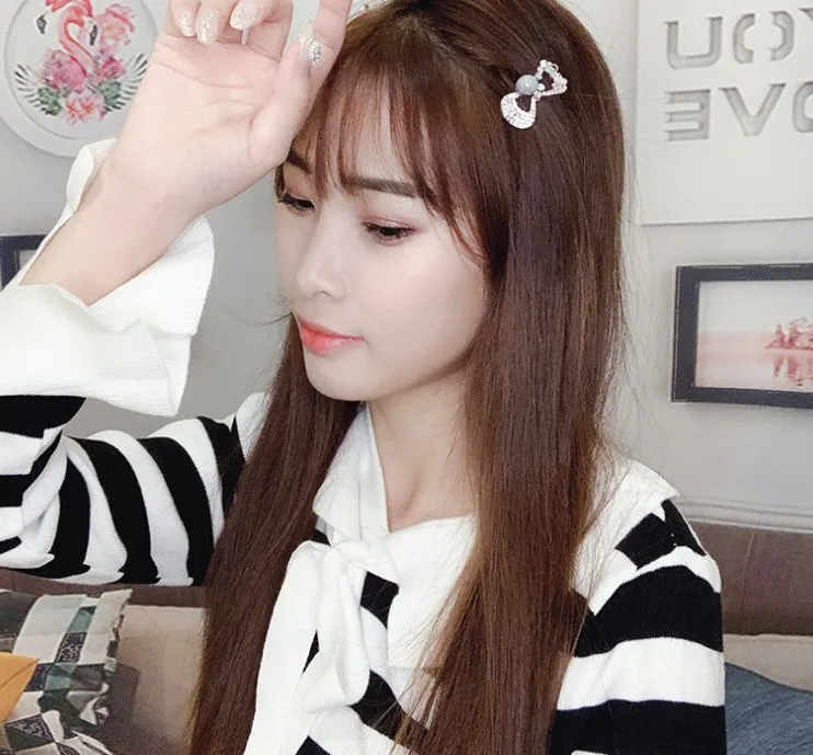 

New Elegant Pearl Hairpin Retro Bow Edge Hair Clip Bangs Hairpins Bb Clip Hair Accessories Girl Women Gifts