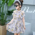 Детское летнее фатиновое платье с оборками, с открытыми плечами и бабочками, для девочек, 2021
