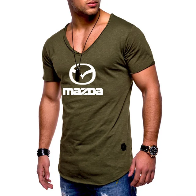 Новинка 2020 Летняя мужская футболка с коротким рукавом для Mazda логотипом