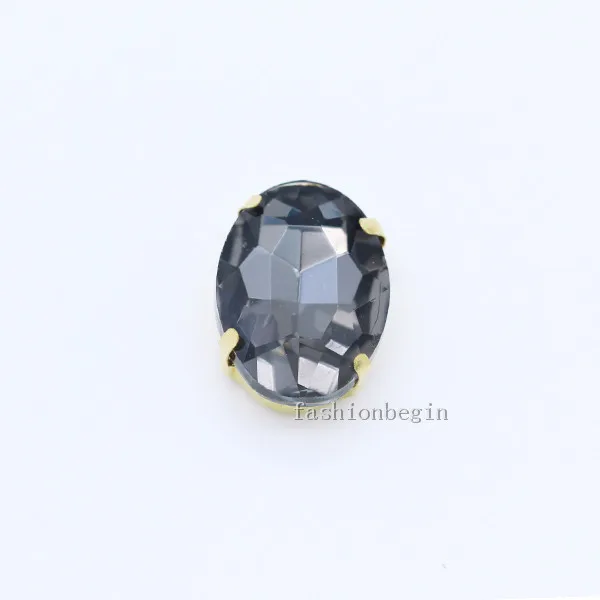 black diamond Все размеры, Овальные, 24 цвета, кристалл, стекло, камень, пришитые стразы, 4 бусины с отверстиями, Золотая основа, кнопка для свадебного платья, одежда, ремесло, сделай сам - Цвет: black diamond