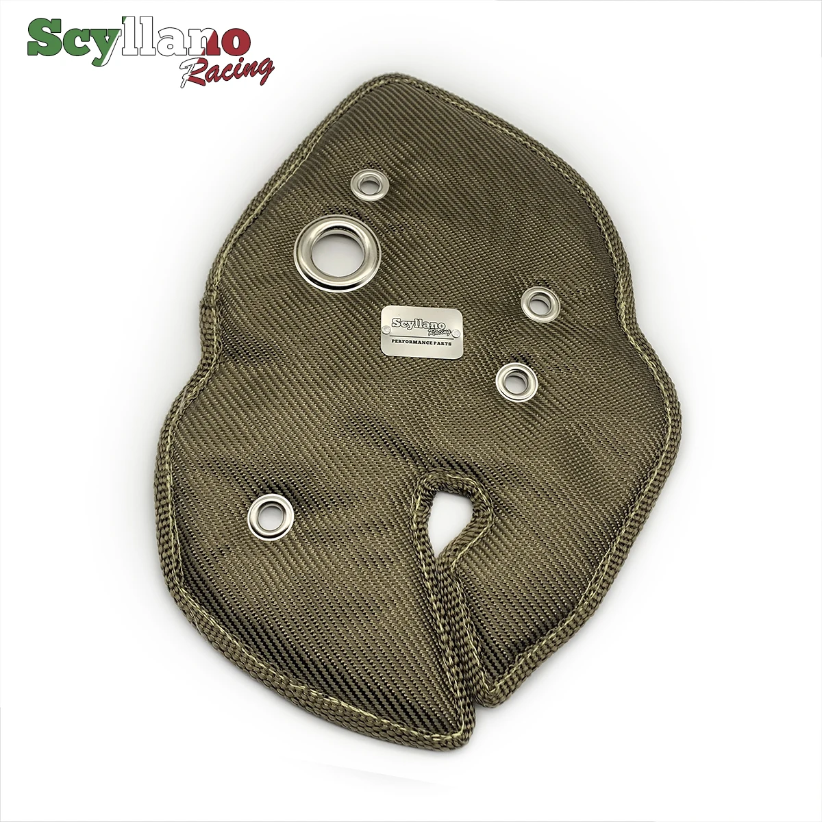 Базальтовое/серебристое/красное турбо покрывало из волокна для Fiat Abarth 124 Spider