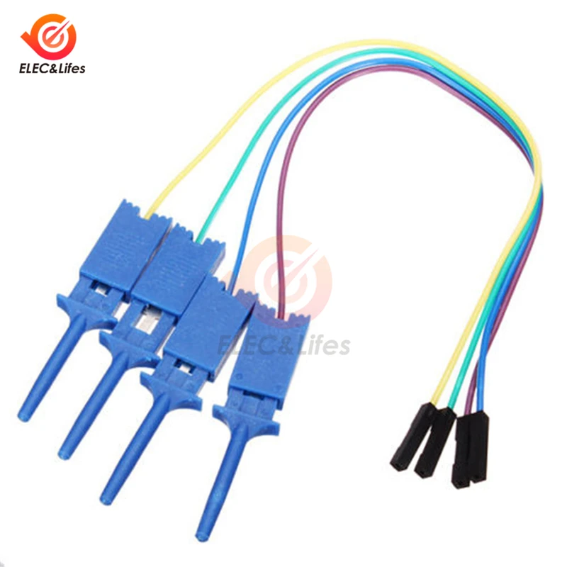 Зажимы с крючками для логических анализаторов зажимы проверки схемы 4 шт./лот