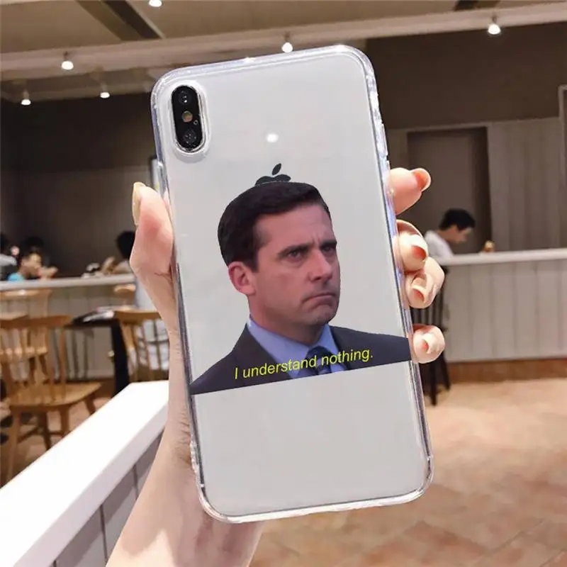 the office tv show what she said phone case transparent case for iphone 6 6s 7 8 plus xr x xs xsmax 11 12 pro mini max free global shipping
