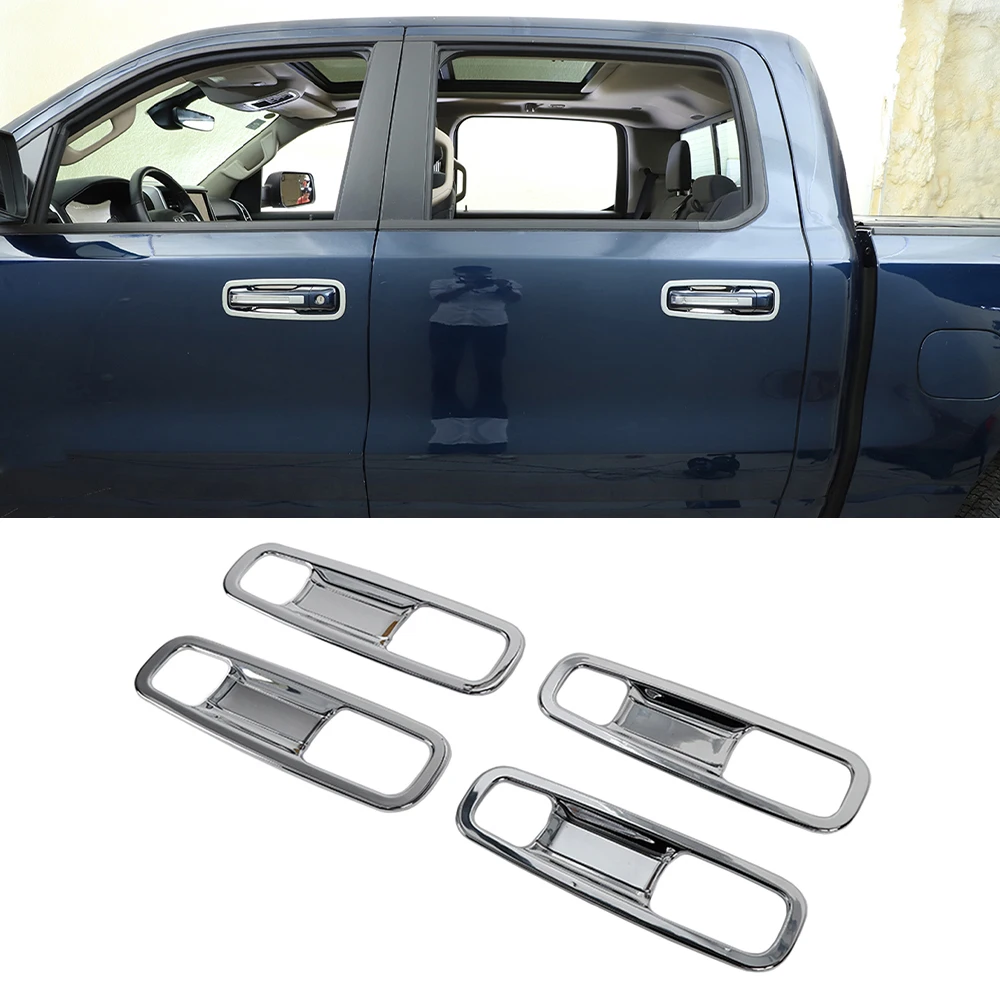 

Door Grab Handle Decoration Cover Trim Decal Sticker for Dodge RAM 2018 2019 2020 2021 2022 Car Exterior Accessories ABS Chrome