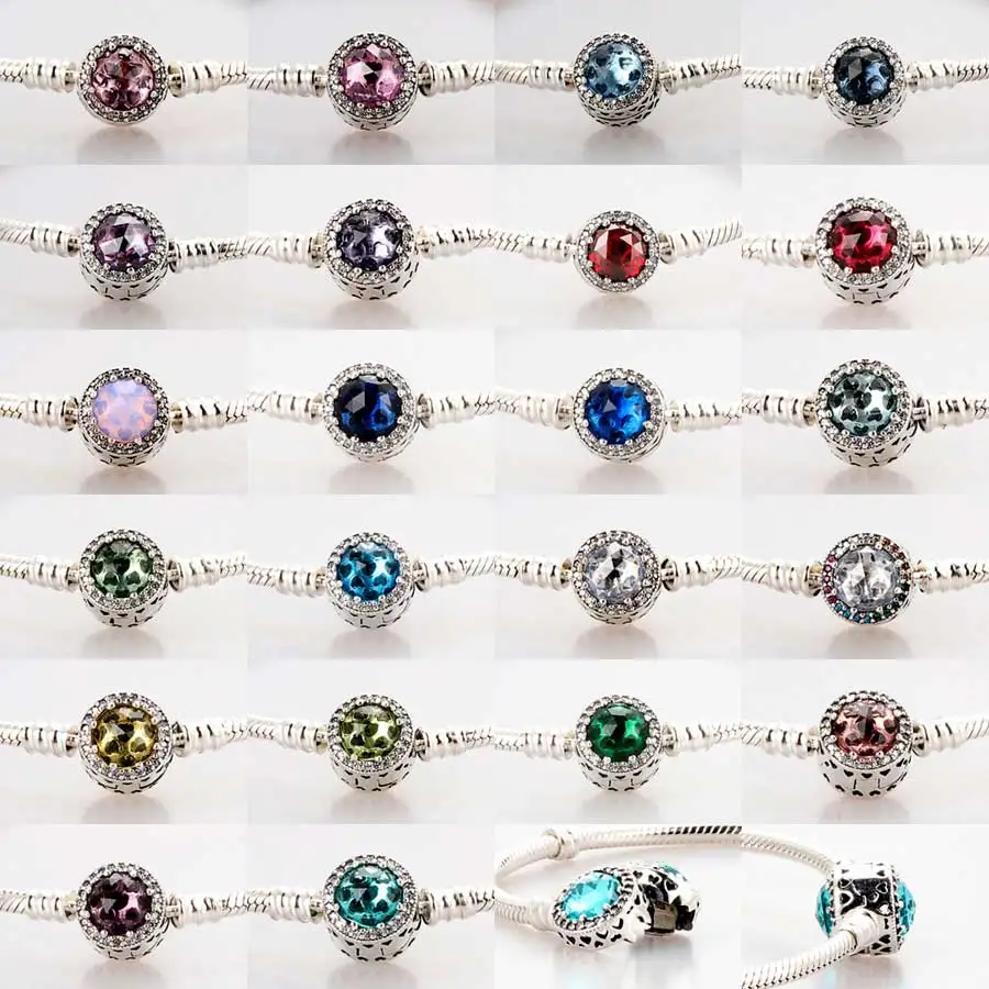 

Real Multicolor Openwork Radiant Hearts Clasp Snake Chain 925 Sterling Silver Bracelet Fit Bangle Fashion Bead Charm Diy Jewelry
