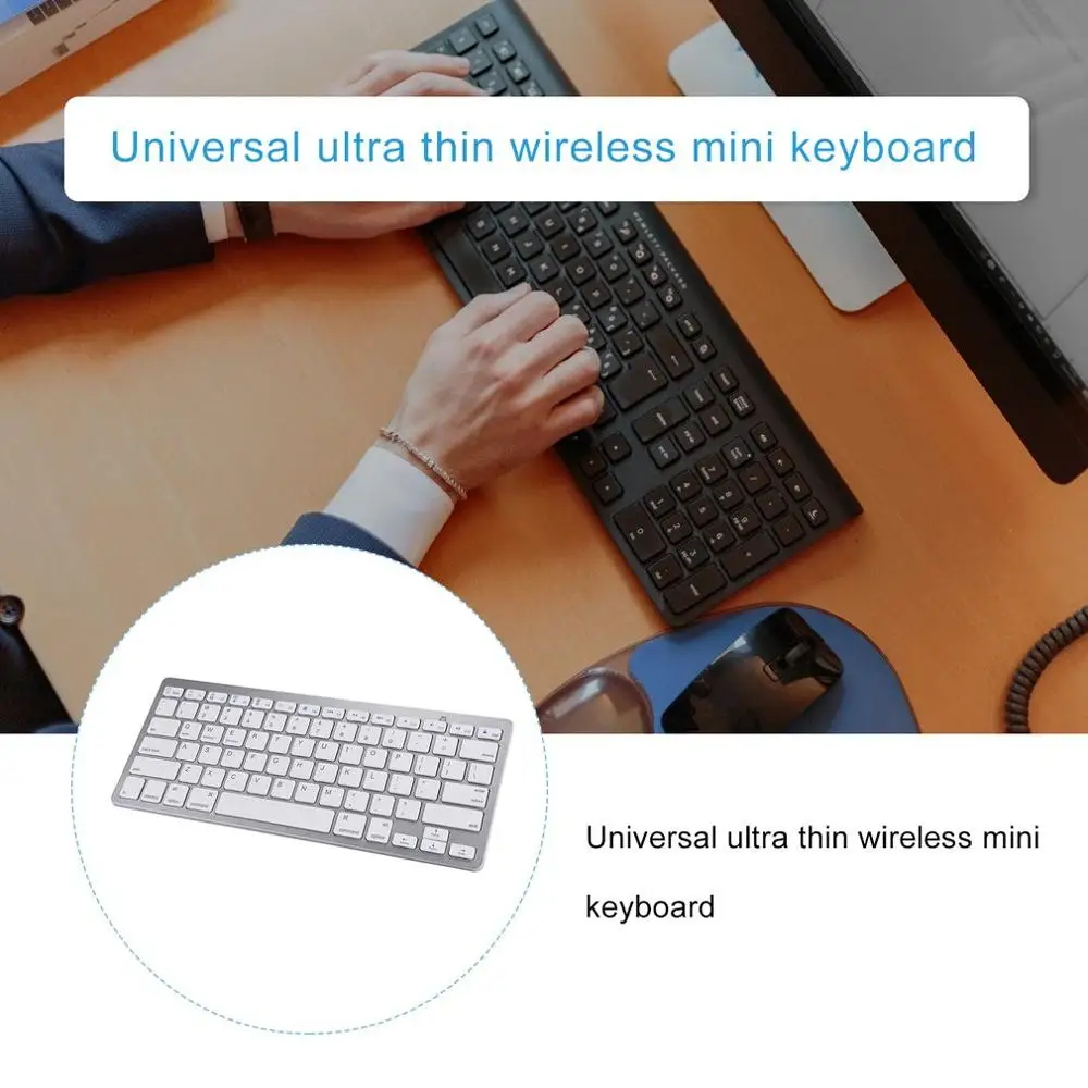 Беспроводная клавиатура для Apple iPad iPhone Android Mac Windows ультра тонкая Универсальная