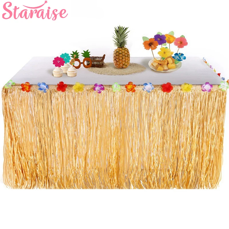 Staraise Гавайская Вечеринка искусственная трава настольная юбка тропическая
