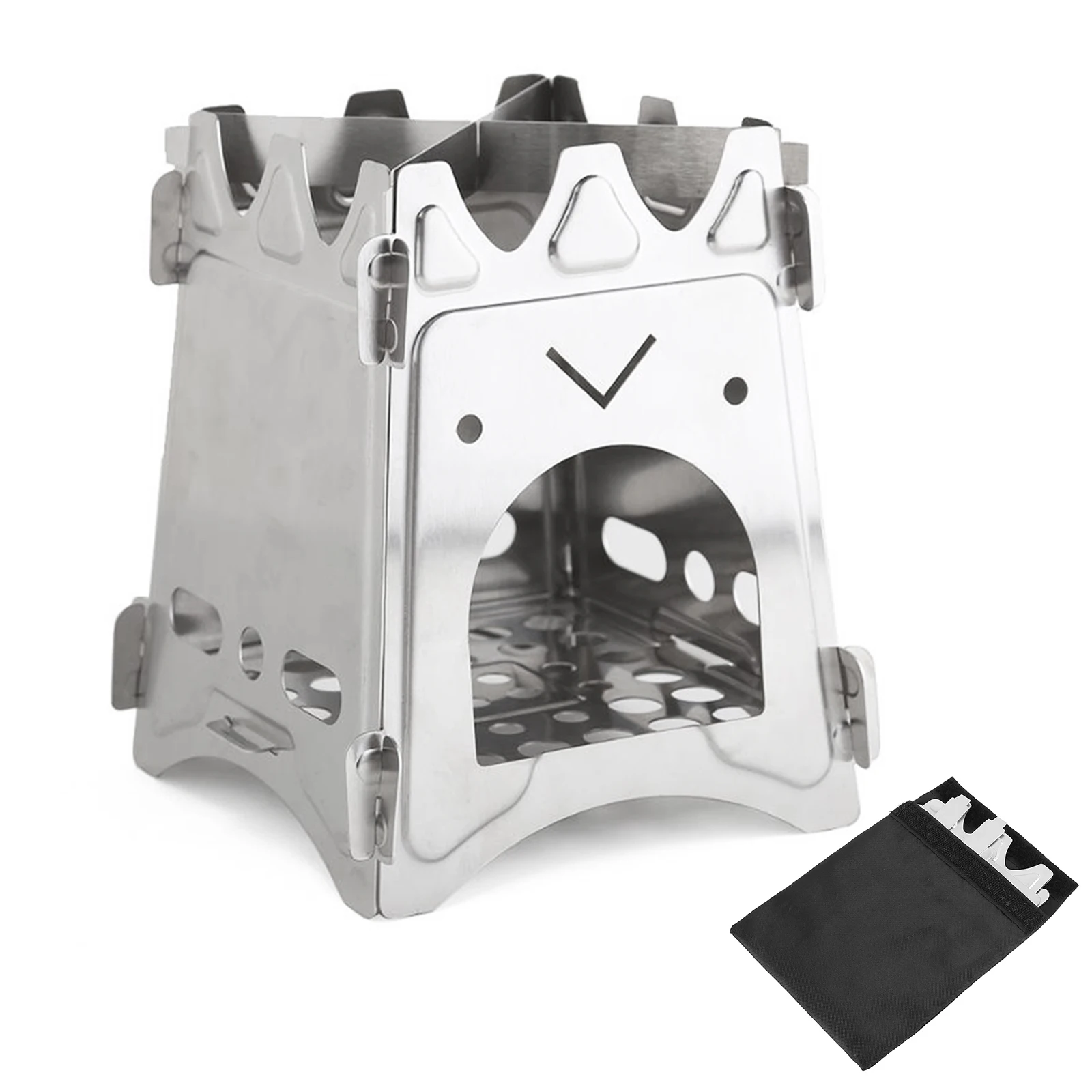 Портативная деревянная плита из нержавеющей стали легкая складная для кемпинга