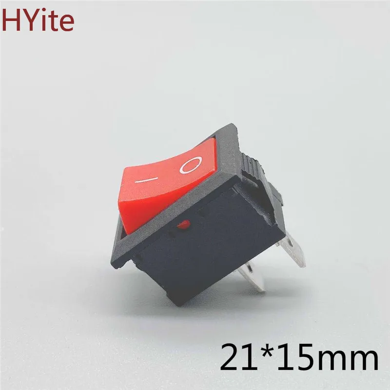21*15 мм On Off Лодка Автомобильный кулисный переключатель 2Pin 6A/10A 250V/125V AC Кнопка